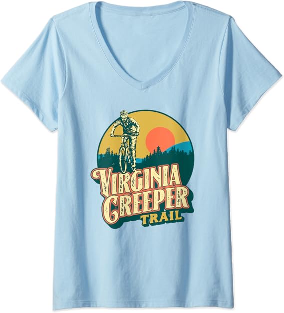 Damen Virginia Creeper Trail Bicycle Retro Biking Vintage Graphic T